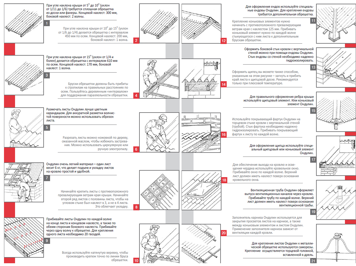 видео ондулин инструкция по монтажу