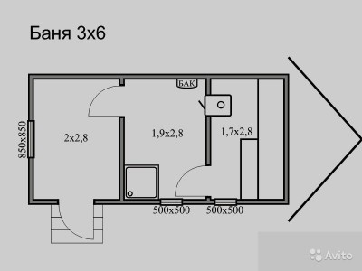 Проект бани 6 на 3 каркасная