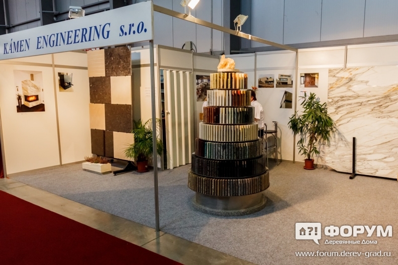 Стенд компании Kamen Engineering - природный камень для облицовки