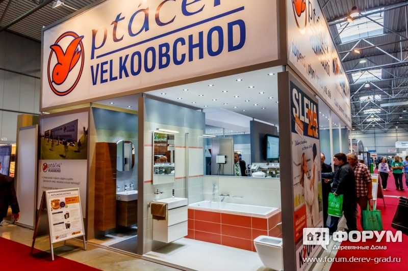 Стенд компании Koupelny Ptacek - оформление ванных комнат