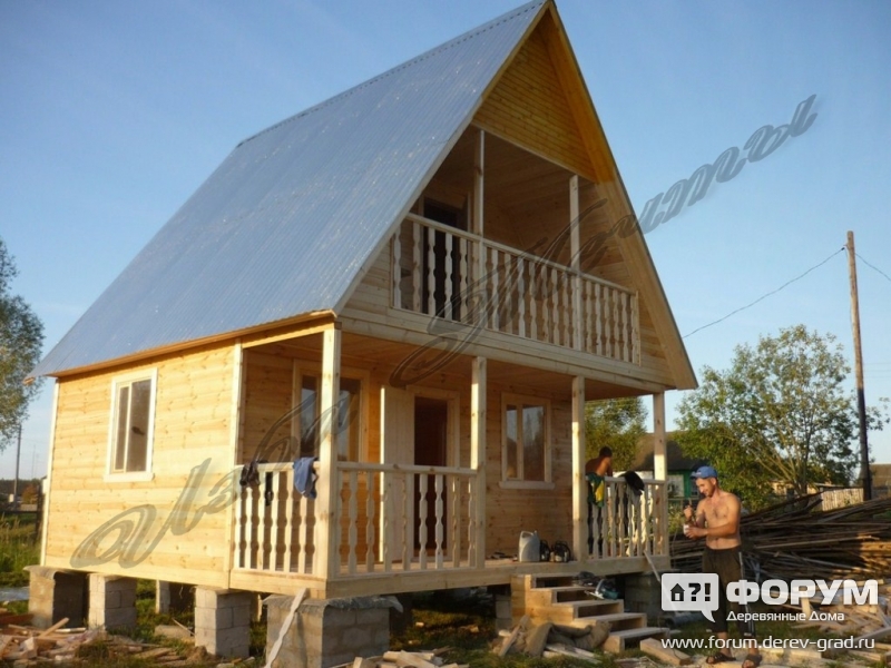 Дом из бруса с балконом 6 на 6, фото №2