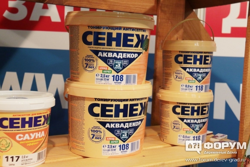 Фото тонирующего антисептика СЕНЕЖ