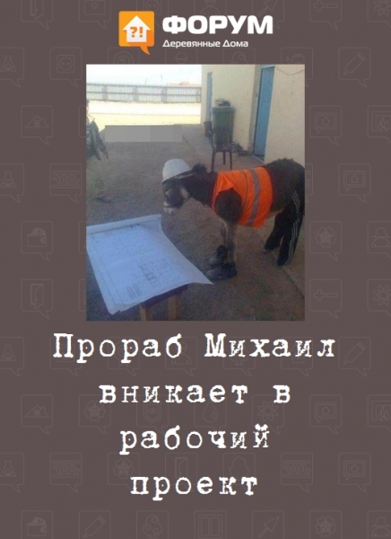 Прораб Михаил вникает в рабочий проект