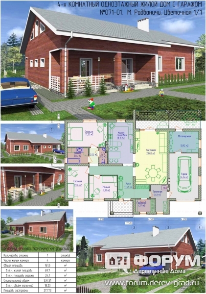 071-01 Proekt kottedzha s garazhom i terrasoj Catalog