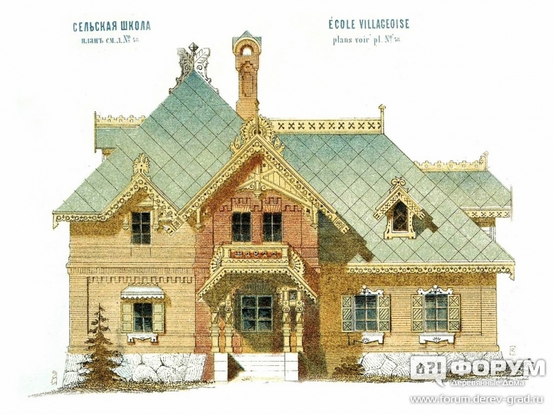 Главный фасад сельской школы