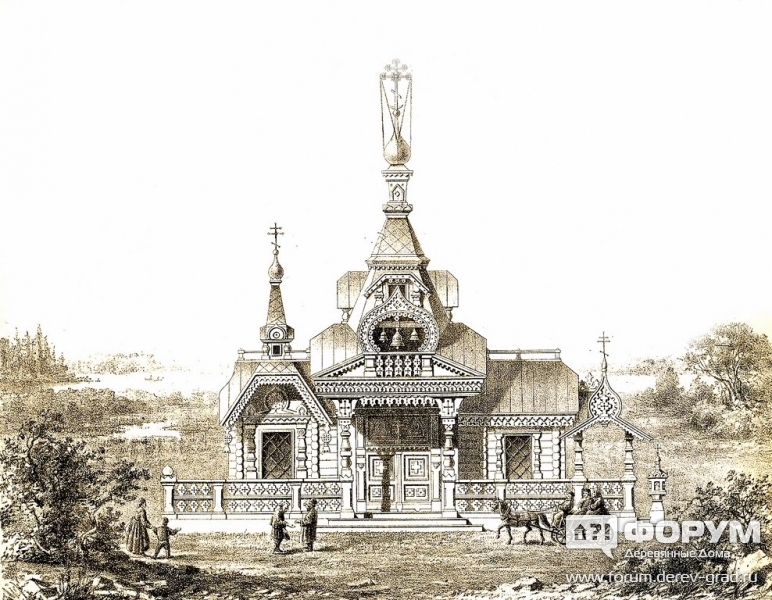 Эскиз сельской церкви
