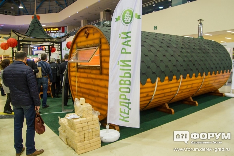 Баня-бочка от компании Кедровый рай
