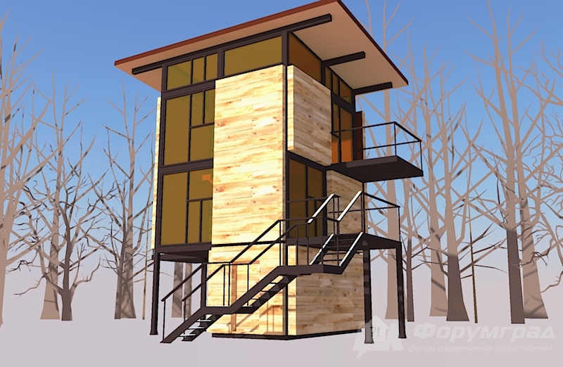 Фасад комбинированного дома