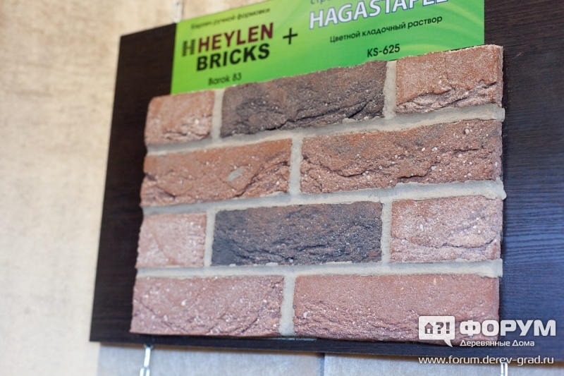 Облицовочный кирпич ручной формовки от Heylen bricks (выставочный образец кладки)