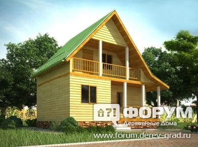 Проект дома из бруса площадью 70 м2 №122