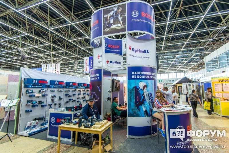 Bosch - производство и продажа бытовой техники, электроинструмента, садовой техники и т.д - стенд компании, общий вид стенда